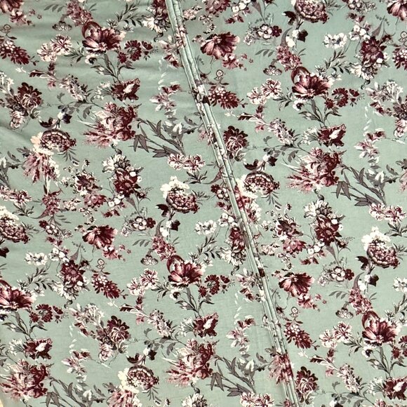 Catherines Dress Size 3X Floral Teal Burgundy Knit Short Sleeve Pockets - Picture 3 of 10